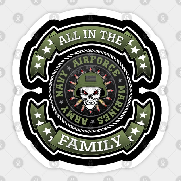 ALL IN THE FAMILY MILITARY Sticker by razrgrfx